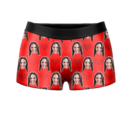 Custom Face Boxers - Heart Photo Boxer - Make Custom Gifts