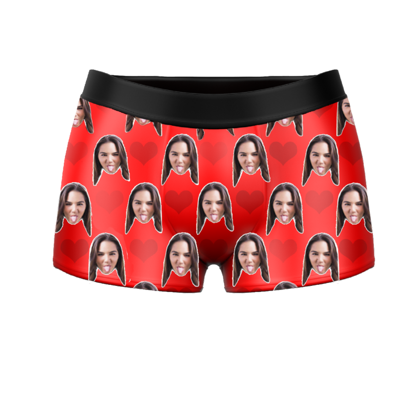 Custom Face Boxers - Heart Photo Boxer - Make Custom Gifts