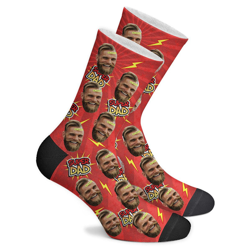 Custom Super Dad Face Socks - Make Custom Gifts