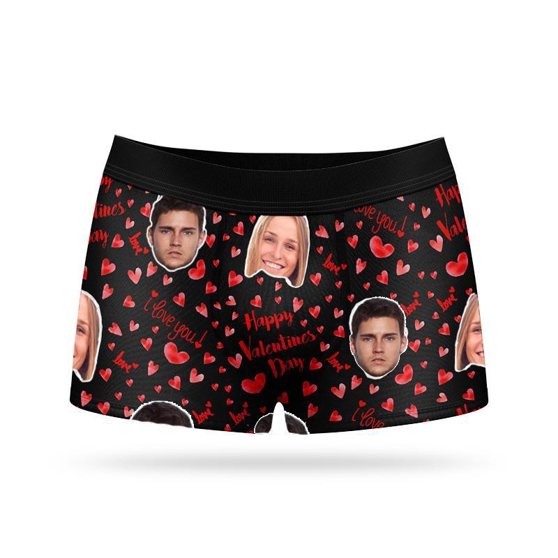 Custom Face Boxers - I Love You - Make Custom Gifts