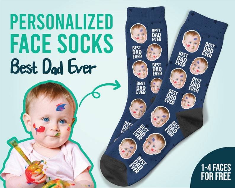 Best Dad Ever Socken individuelle Gesichtssocken personalisierbar