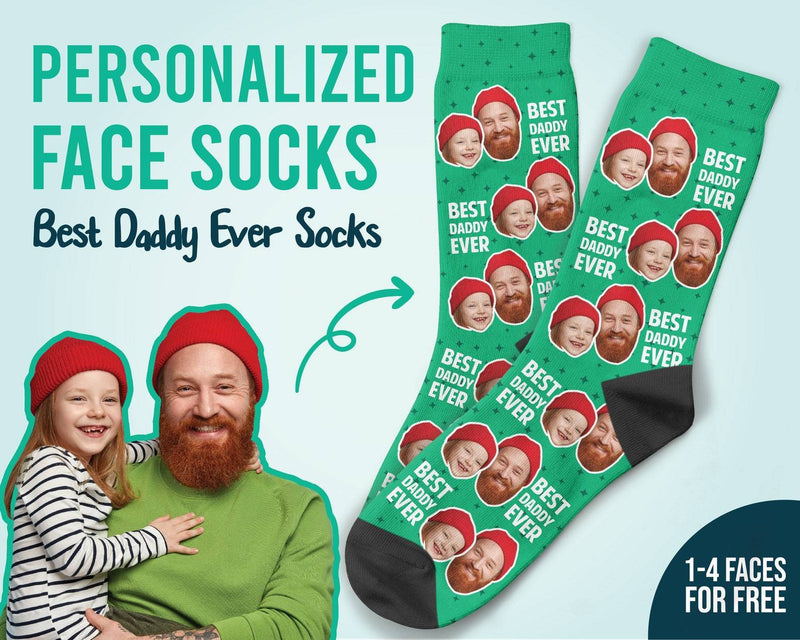 Benutzerdefinierte Best Daddy Ever Foto-Socken Benutzerdefinierter Papa