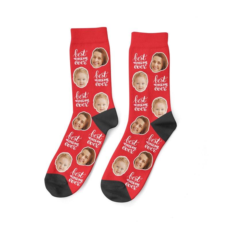 Benutzerdefinierte Gesichtssocken Beste Mama aller Zeiten Socken Mama