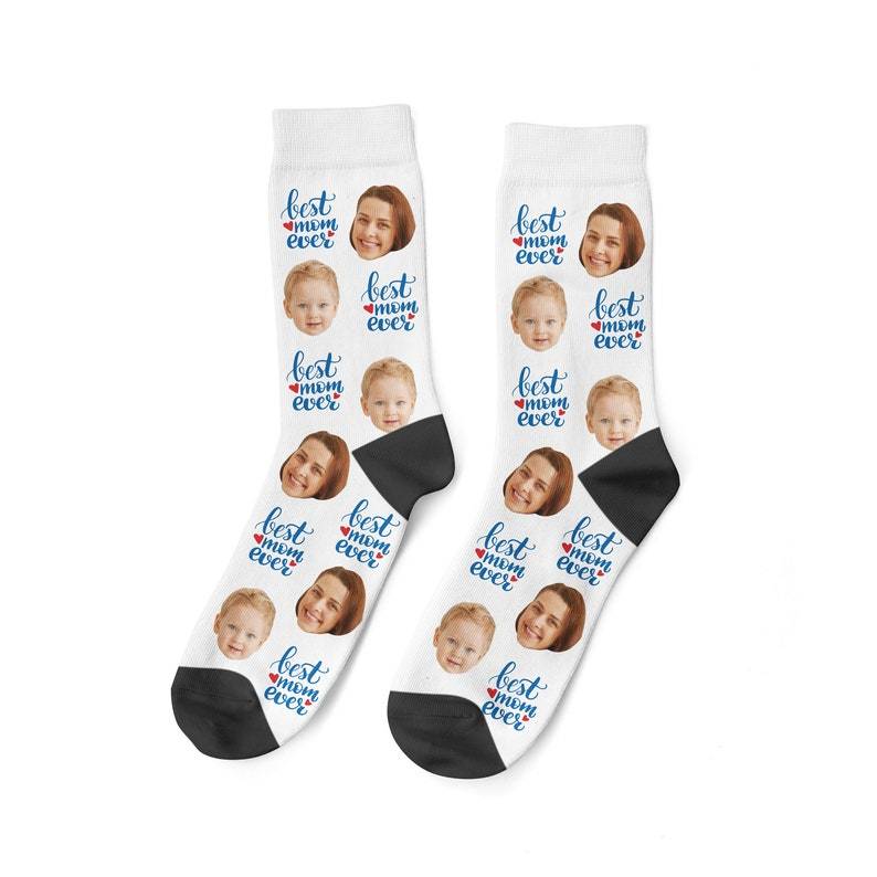 Benutzerdefinierte Gesichtssocken Beste Mama aller Zeiten Socken Mama