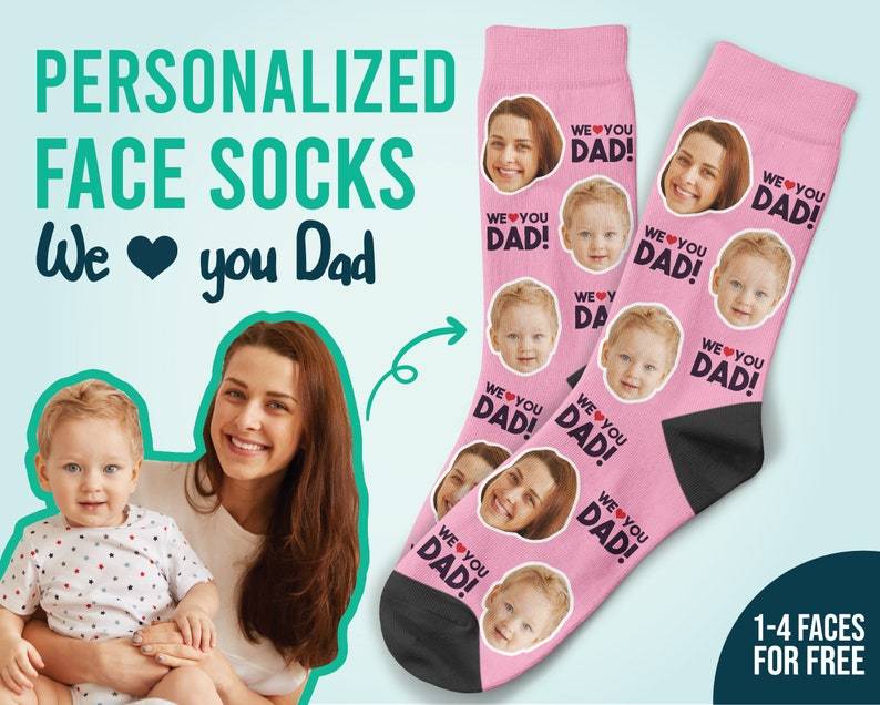Personalisierte We Love Dad Socken personalisiertes Geschenk für