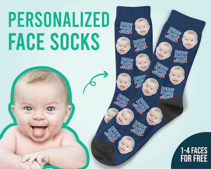 Papa ich liebe dich Socken individuelle Papa-Gesichtssocken