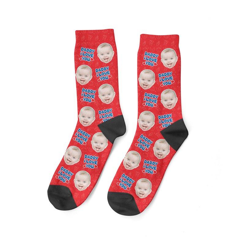 Papa ich liebe dich Socken individuelle Papa-Gesichtssocken