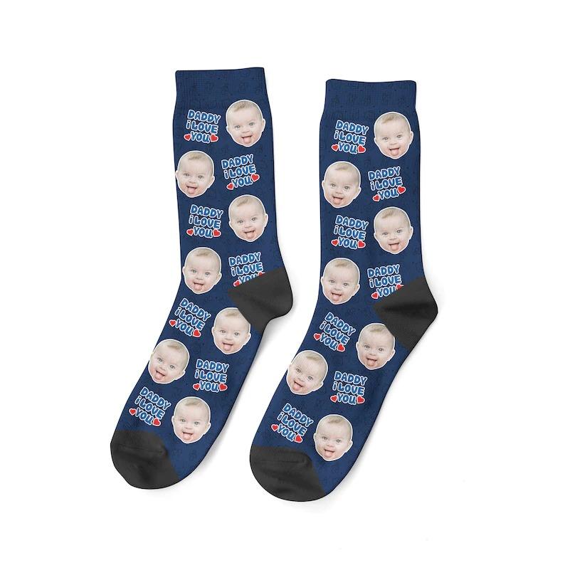 Papa ich liebe dich Socken individuelle Papa-Gesichtssocken