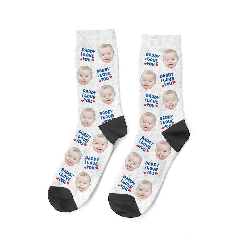 Papa ich liebe dich Socken individuelle Papa-Gesichtssocken