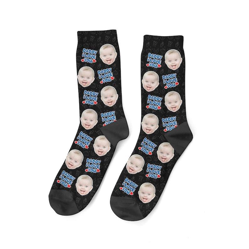 Papa ich liebe dich Socken individuelle Papa-Gesichtssocken