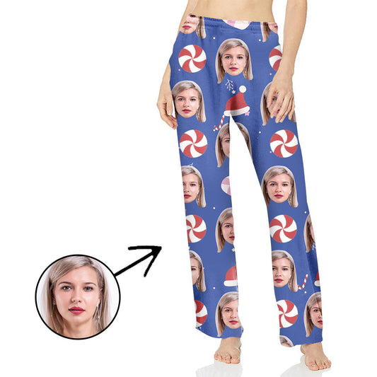 Benutzerdefinierte Foto-Pyjama-Hosen für Frauen Frohe Weihnachten