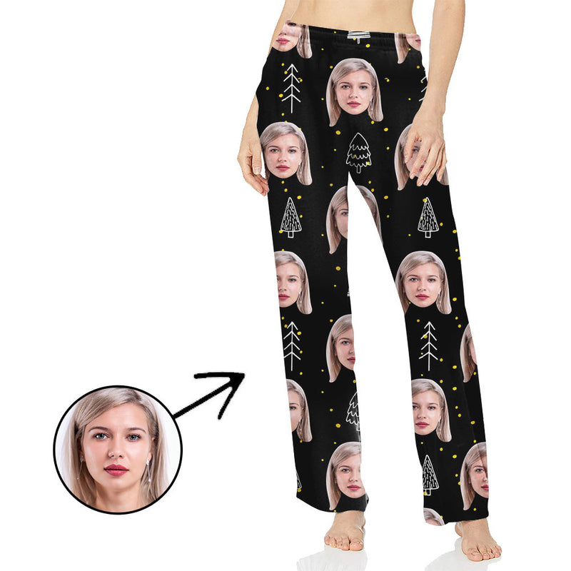 Benutzerdefinierte Foto-Pyjama-Hosen für Frauen Weihnachtsbaum