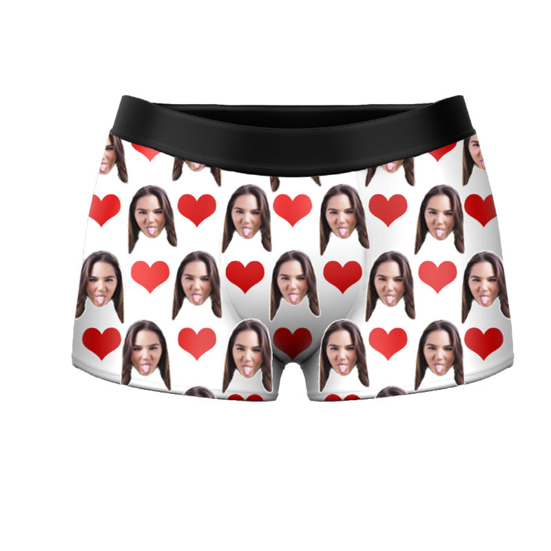 Custom Face Boxers - Heart Photo Boxer - Make Custom Gifts