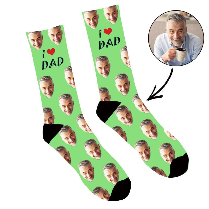 Custom Face Socks I Love Dad - Make Custom Gifts