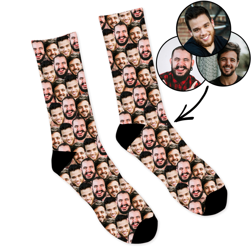 Custom Socks 3 Faces Mash Socks - Make Custom Gifts