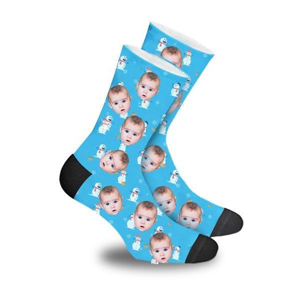 Custom Snowman Face Socks Photo Socks - Make Custom Gifts