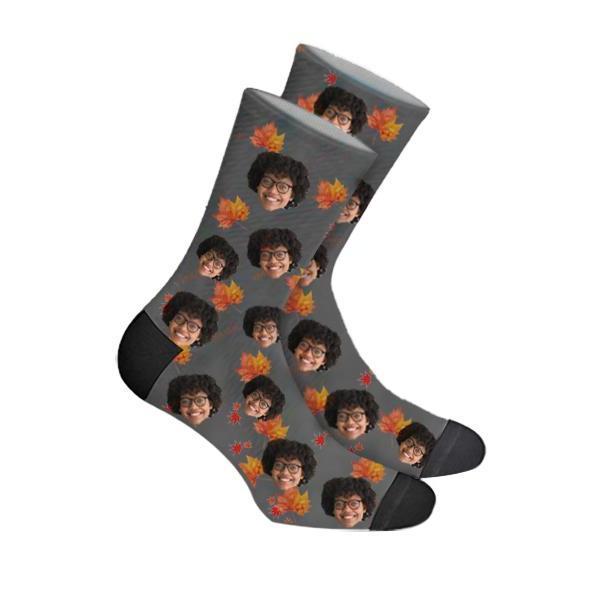 Custom Maple Leaf Face Socks Photo Socks - Make Custom Gifts