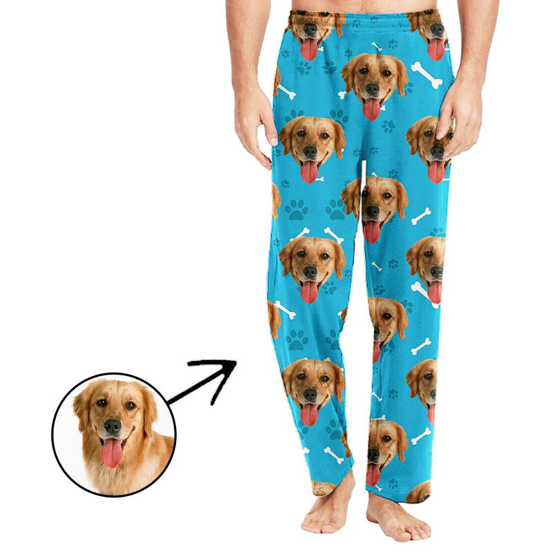 Weihnachtsgeschenke, Gesichts-Pyjamas, Hosen für Männer, Hundepfoten-Fußabdruck, Hund im Pyjama, Sonderangebot