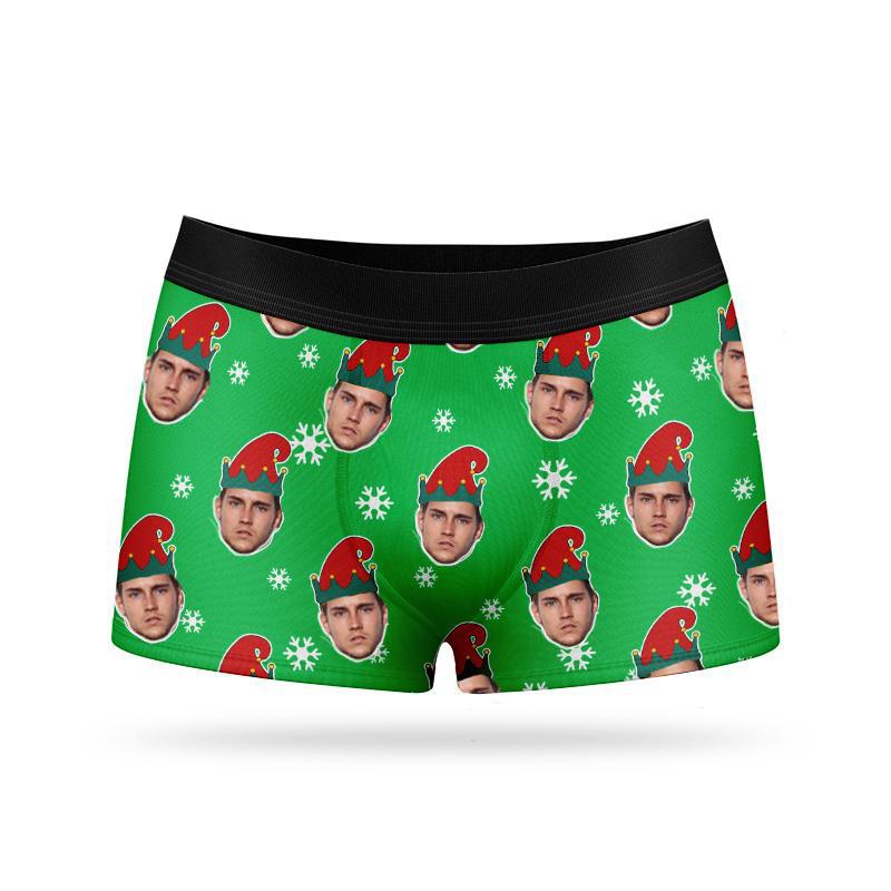 Custom Face Boxers - Snowflake Hats - Make Custom Gifts