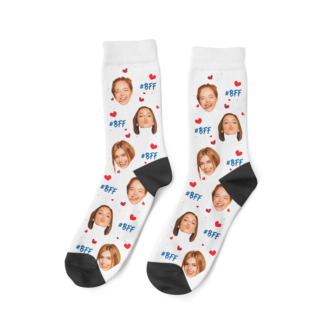 Beste Freunde für immer Socken, individuelle Gesichtssocken, BFF