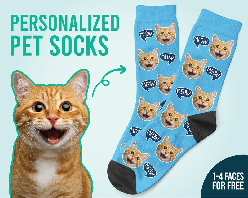 Benutzerdefinierte Moew-Socken Benutzerdefinierte Katzengesichtssocken Katze