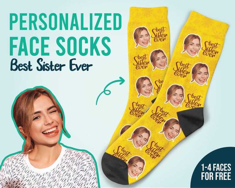 Socken für die beste Schwester aller Zeiten, individuelle Fotosocken, süß