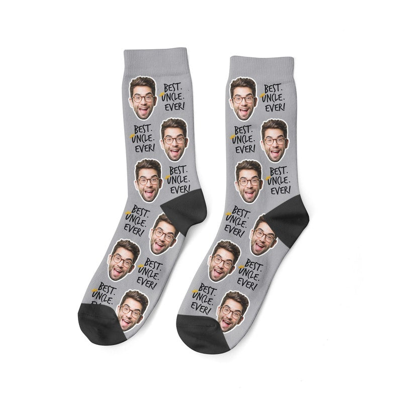 Socken mit dem besten Onkel aller Zeiten. Personalisierte Onkel-Gesichtssocken