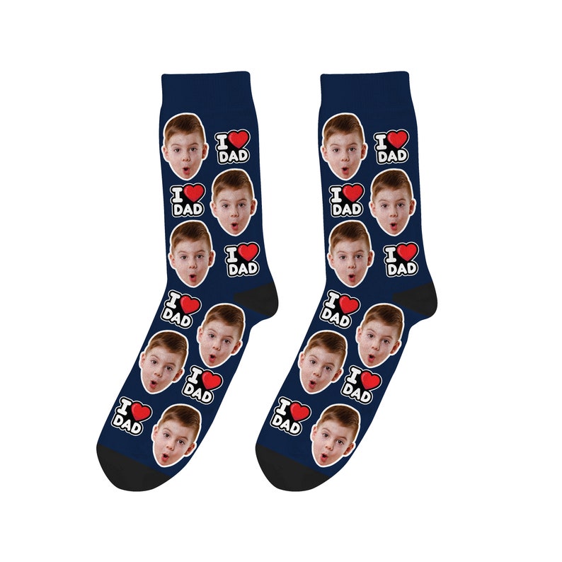 Benutzerdefinierte Papa-Gesichtssocken „Ich liebe dich, Papa-Socken“.