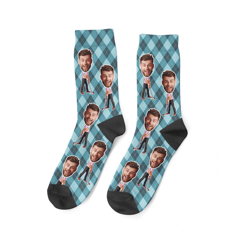 Golf-Socken mit individuellem Gesicht. Lucky Golf Custom-Socken