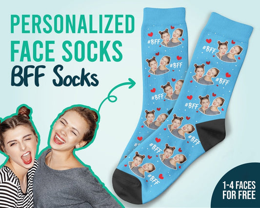 Socken „Bester Freund für immer“ Individuelles Foto des besten Freundes
