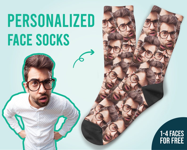 Benutzerdefinierte Gesichtssocken, personalisiertes Geschenk, einzigartiges Geschenk