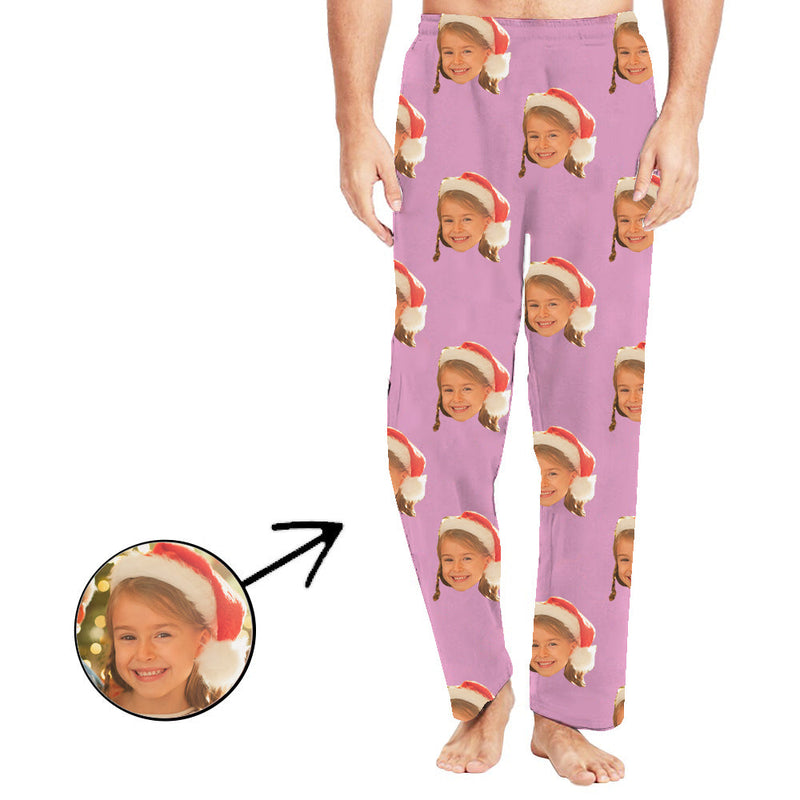 Benutzerdefinierte Foto Pyjama Hosen für Männer Das Gesicht meiner geliebten Person langärmlige Weihnachtsgeschenke Geschenke zum Muttertag