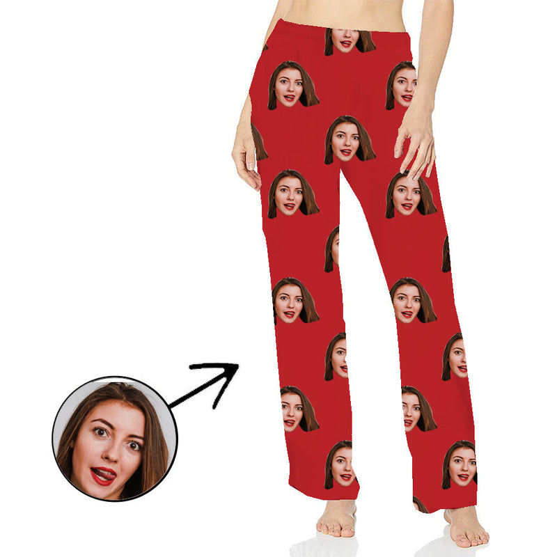 Benutzerdefinierte Foto-Pyjama-Hosen für Frauen Ich liebe meinen Freund Langarm