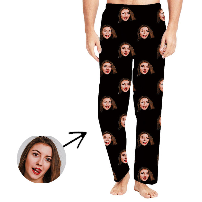 Benutzerdefinierte Foto-Pyjama-Hosen für Frauen Ich liebe meine Freundin Langarm
