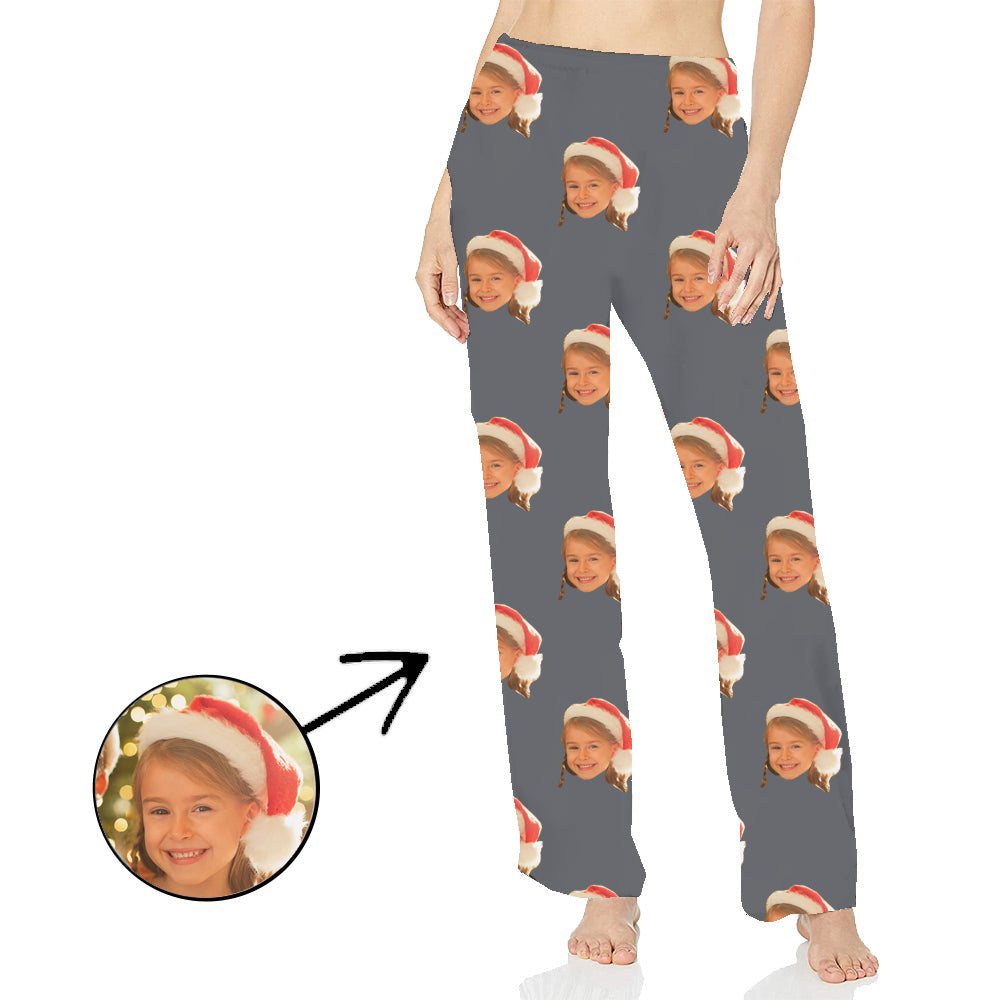 Benutzerdefinierte Foto-Pyjama-Hosen für Frauen Ich liebe meine Frau Langarm Geschenke zum Muttertag