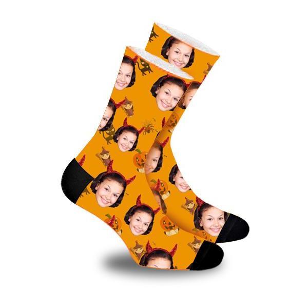 Custom Socks Halloween Photo Socks Face Socks - Make Custom Gifts